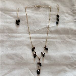 Elegant Real Gold Necklace w/matching earrings